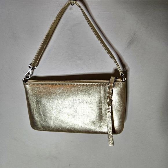 RFID Gold Leather Clutch Wristlet - Picture 1 of 7